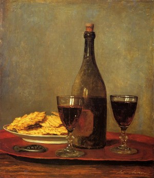 Potatoes and a glass of wine
